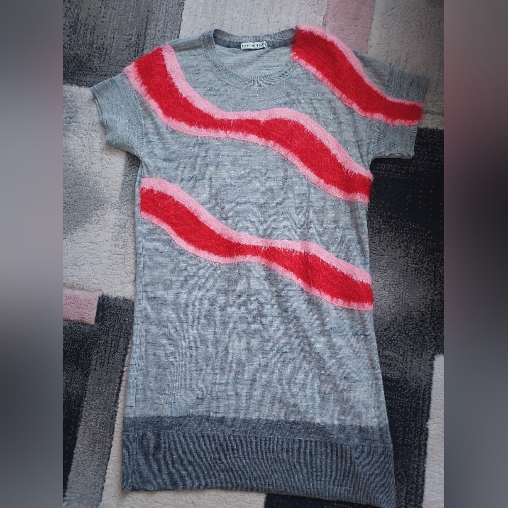 tsumori chisato Japan pretty tank top pretty grey pink dress long top rare